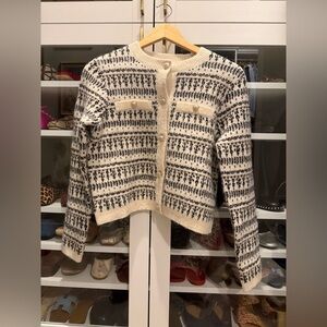 Primark Chic Black and Cream Knit Cozy Cardigan